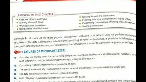 Class 6 Chapter 7  MS EXCEL 2007 (Part 1.1)