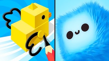 Fluffy Fall VS Draw Climber - All Levels SpeedRun