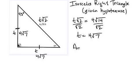Isosceles right triangle given hypotenuse