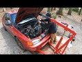 Solo engine pull GoPro time lapse, 2 hours in 1 minute, 2001 wrx swapped Impreza