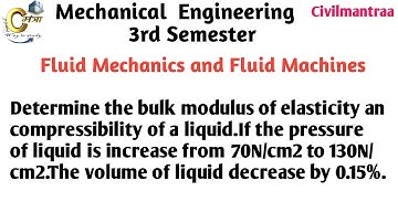 Determine the bulk modulus of elasticity an compressibility of a liquid.If the pressure of liquid is