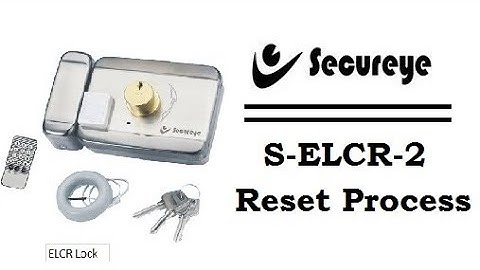 S-ELCR-2 Lock | Reset Process