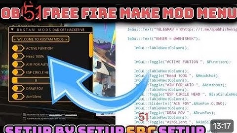 UPGRADE OB51 SRC SETUP 😍How to make Free Fire mod menu hack OB51 new SRC FF Mod Menu hack Mod Menu