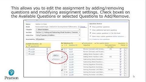 MyLab XL Editing Prebuilt Courses and Assignments