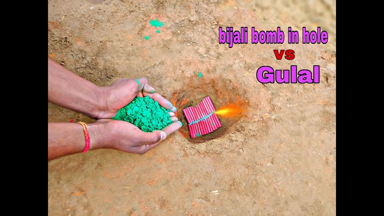 bijali crackers in hole vs Gulal || Holi special experiments/AK crazy experiments