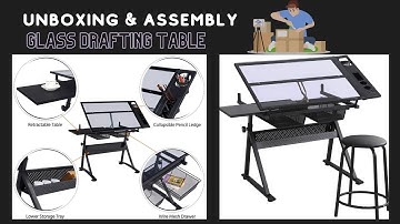 GLASS DRAFTING TABLE UNBOXING & ASSEMBLY| D Artaholic