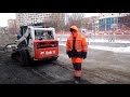 Асфальтирование новостройки. Фрезеровка асфальта bobcat, укладка асфальта асфальтоукладчиком Volvo