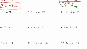 3.1/3.2: Solving One Step Equations (Part 1)