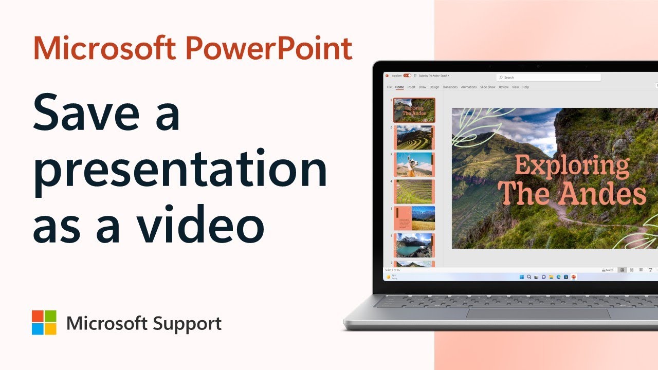 how to save a powerpoint presentation with video