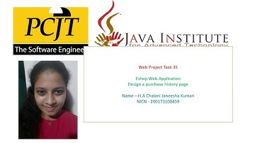 Web Project Task 35 | 1st Year | Semester 01 | Java Institute | Chalani Janeesha