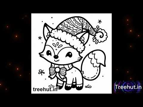 Christmas Fox Coloring Pages - 4699