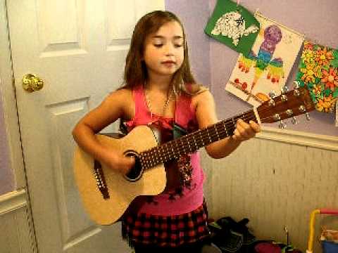 8 Year Old Delaney Hubbard singing and playing Shine by Hilary Duff on the guitar