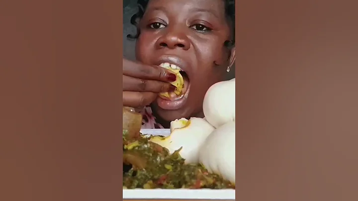 afang soup with fufu #mukbang #foodie #eatingshow