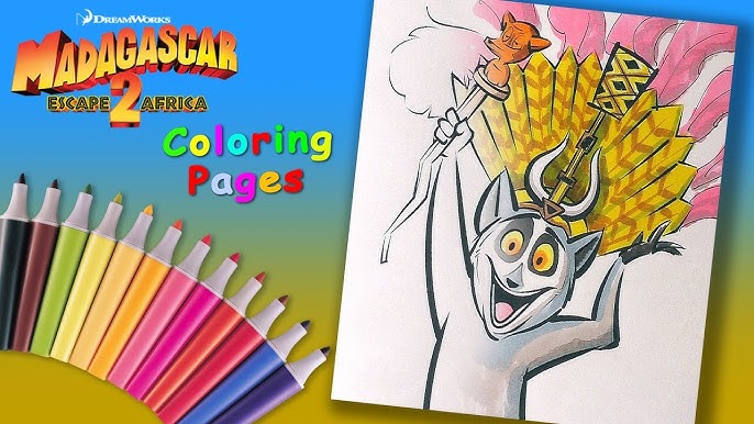 Madagascar 2 Coloring Book Escape 2 Africa Gloria and Moto Moto coloring  pages 