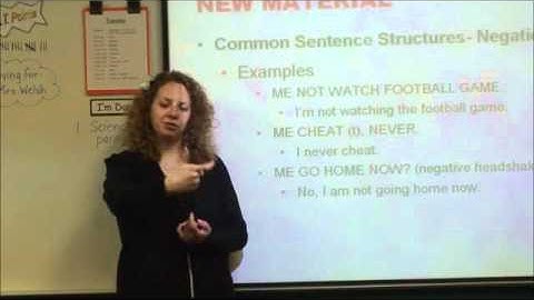 Beginning American Sign Language-Week Seven-Common Sentence Structures-Negation
