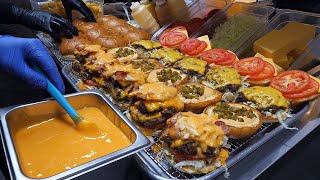 꾸덕한 수제치즈소스! 딥치즈 베이컨 더블 버거 / homemade deep cheese sauce! deep cheese bacon double burger