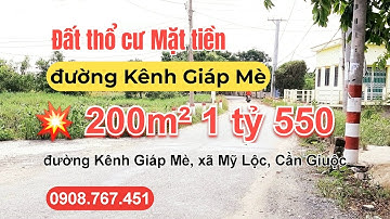 🔴 Bán Đất Cần Giuộc giá rẻ Mặt tiền đường Kênh Giáp Mè, xã Mỹ Lộc. 200m² giá FO 1 tỷ 550