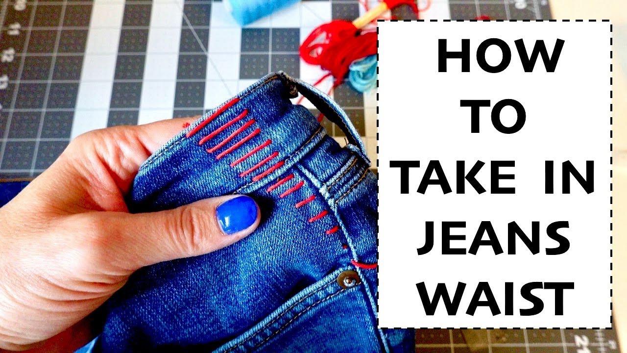 How To Tighten Jeans Waist  Quick NO-SEW Hack! 