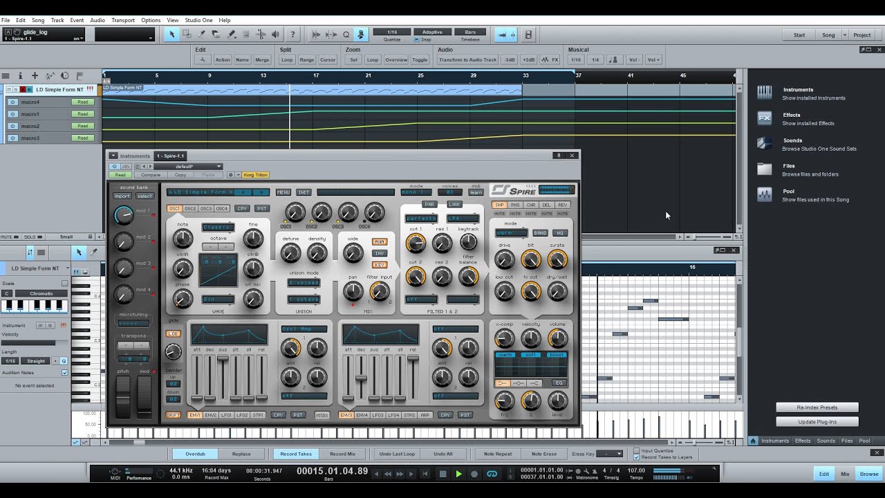 Realtime tweaks with new MOD knobs on Spire 1.1.1 VSTi