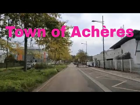 Town of Achères 4K- Driving- French region