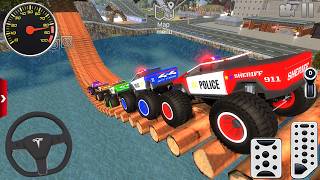 Impossible Off-Road Monster Truck Driver Racing #2 - Police Car Ramp Driving 3D - Android GamePlay screenshot 2