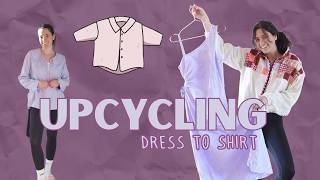 Upcycling a dress into a shirt