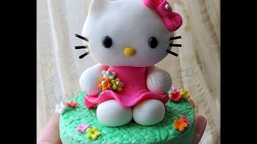 DIY How to do fondant Hello Kitty - Fondant Kitty tutorial