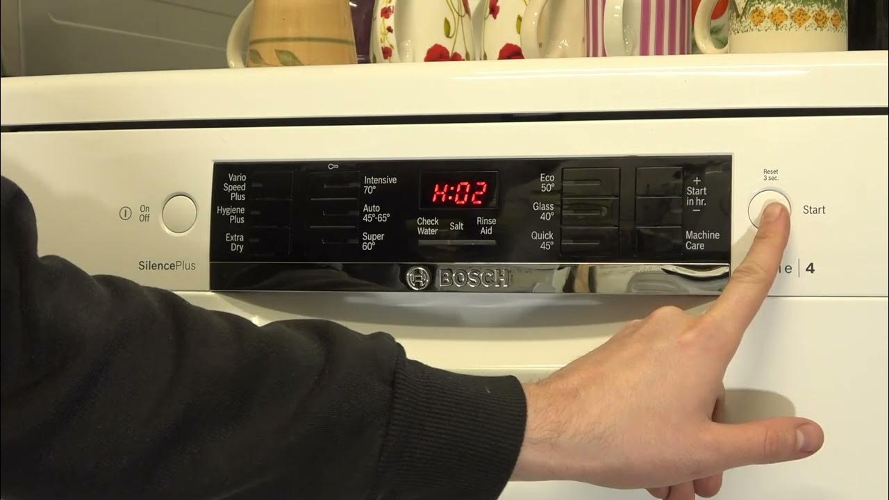 How to Tip 125 Change rinse aid & Salt settings on Bosch serie 4 dishwasher (extra dry, hot