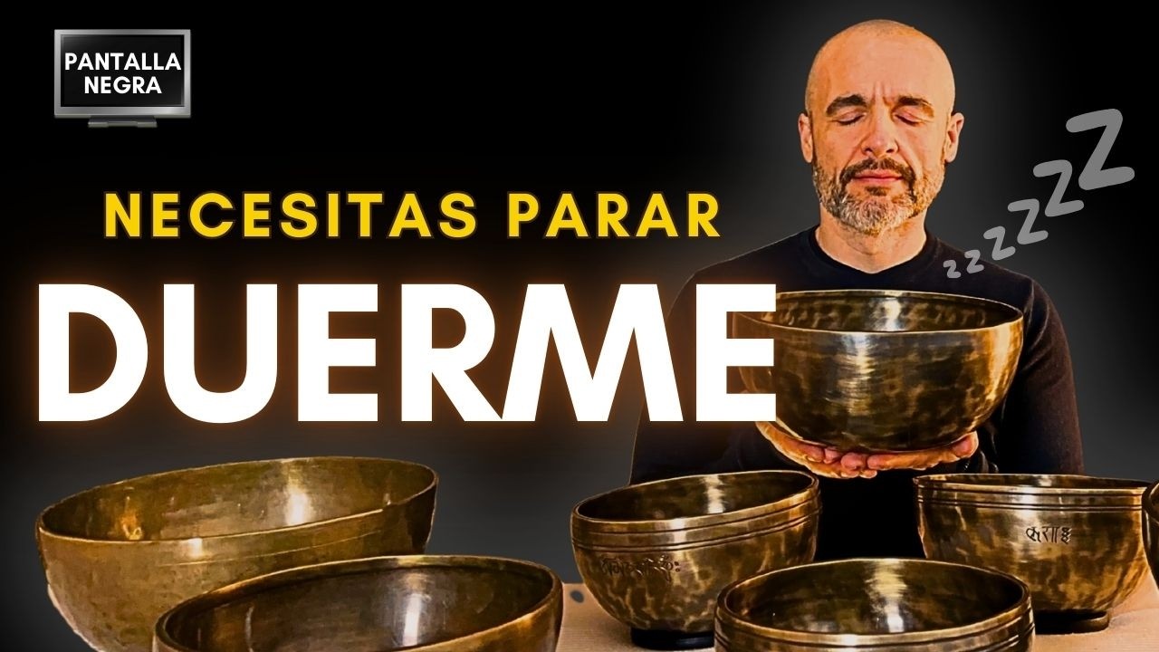 Vence el INSOMNIO y DUERME profundo | CUENCOS TIBETANOS reales | Pantalla negra sin interrupciones