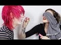 GIRLFRIEND DOES MY MAKEUP!! BLINDFOLDED