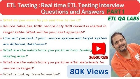 ETL Testing  | Real Time ETL Testing Interview Questions and Answers Part 1 | ETL Testing Q&A