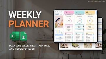 Daily & Weekly Planner Spreadsheet - Weekly Time Blocking Planner - ADHD Daily Schedule To Do List