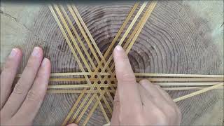 [竹細工]鉄線編み編み方～前半～bamboo basket in japan  bamboo work