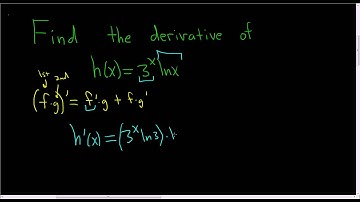 Derivative of h(x) = 3^x * ln(x) using the product rule
