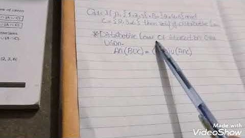 Distributive law of intersection over Union question class 8th