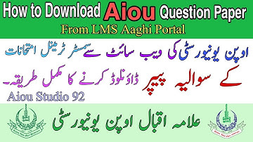 How to download aiou Question paper on mobile | aiou Questions papers | eta Question paper |Aiou lms