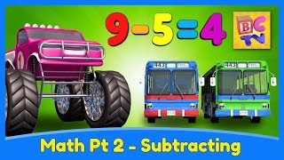 Learn Math for Kids | Subtracting with Monster Trucks by Brain Candy TV