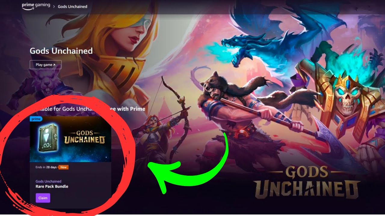 Gods Unchained are now featured on  Prime Gaming