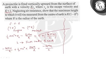 A projectile is fired vertically upward from the surface of earth with a velocity \( K v_{e} \) ...