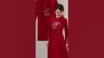 Mẫu áo dài đỏ cho CDCR ngày cưới by Winice Bridal
