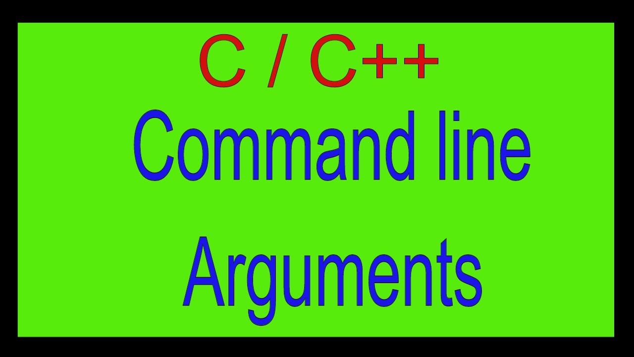 Command line arguments in C++ - YouTube