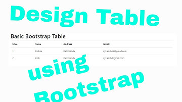 How to create a Table using Bootstrap  l Tutorials Tuts