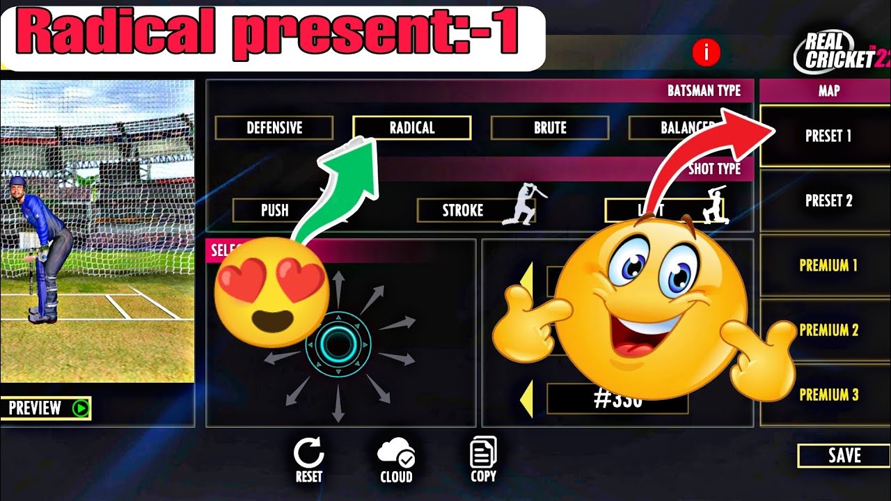 Radical Present:-1😍 || Radical Shot-Map || check out!! real cricket22