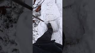 Climbing Angels Landing in a snow storm #shorts