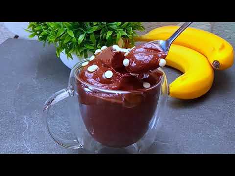 Мороженое из 2-х ИНГРЕДИЕНТОВ! БЕЗ САХАРА, БЕЗ СЛИВОК, ЗА 5 МИНУТ! Вкусный десерт из банана с какао.