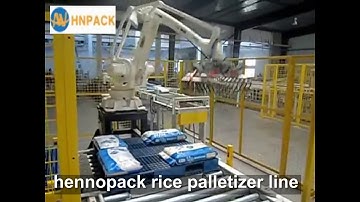 hennopack bag rice robotic palletizer line