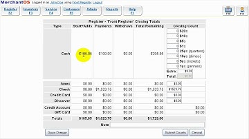 MerchantOS - How To Open and Close The Register