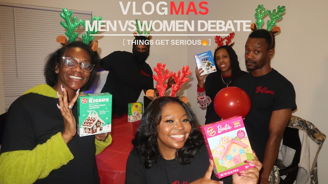 VLOGMAS DAY 23 | GINGERBREAD COMPETITION & THE GREAT DEBATE 👀 REAL CONVERSATIONS WITH MEN VS WOMEN !