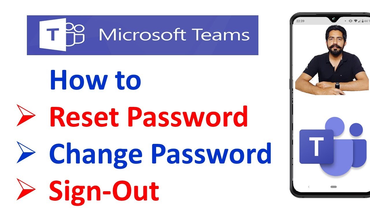 How To Reset Password On Microsoft Teams Mobile App Change Password Sign Out Youtube