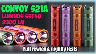 картинка: Convoy S21A 5000K ✓ Цветная серия. Полный обзор, сравнение. Night test.